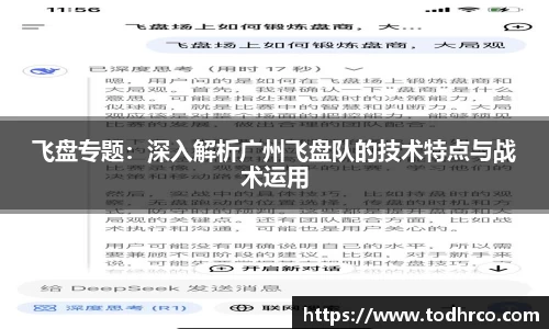 飞盘专题：深入解析广州飞盘队的技术特点与战术运用